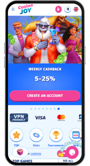 Casino Joy Menu