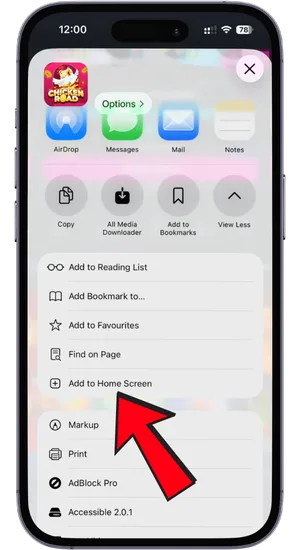 Game add to main screen