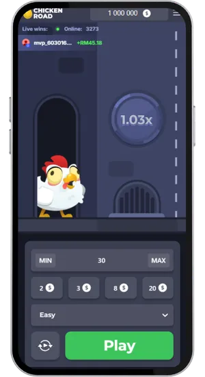 Chicken Road Huhn am Start im Easy Modus