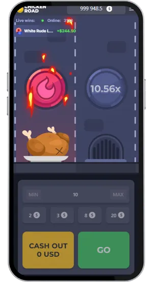 Kip geroosterd na één stap te ver Chicken Road