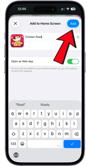 Chicken Road add to home screen