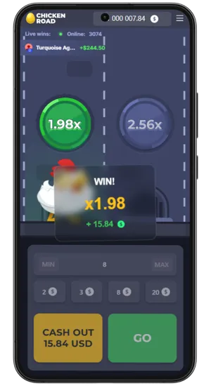 Chicken Road shortcut on Android home screen